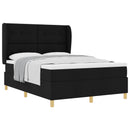 Box spring seng med hovedgærde Sort 200 x 140 cm Stof