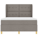 Box spring seng med hovedgærde Gråbrun 200 x 140 cm Stof