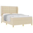Box spring seng med hovedgærde Creme 200 x 140 cm Stof