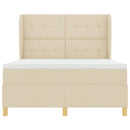 Box spring seng med hovedgærde Creme 200 x 160 cm Stof