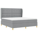 Box spring seng med hovedgærde Lysegrå 200 x 180 cm Stof