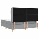 Box spring seng med hovedgærde Lysegrå 200 x 180 cm Stof