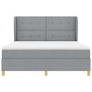 Box spring seng med hovedgærde Lysegrå 200 x 180 cm Stof