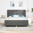 Box spring seng med hovedgærde Mørkegrå 200 x 180 cm Stof