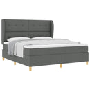 Box spring seng med hovedgærde Mørkegrå 200 x 180 cm Stof