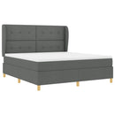 Box spring seng med hovedgærde Mørkegrå 200 x 180 cm Stof