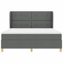 Box spring seng med hovedgærde Mørkegrå 200 x 180 cm Stof