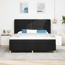 Box spring seng med hovedgærde Sort 200 x 180 cm Stof