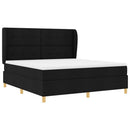 Box spring seng med hovedgærde Sort 200 x 180 cm Stof