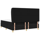 Box spring seng med hovedgærde Sort 200 x 180 cm Stof
