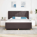 Box spring seng med hovedgærde Mørk Brun 200 x 180 cm Stof