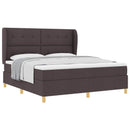 Box spring seng med hovedgærde Mørk Brun 200 x 180 cm Stof