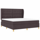 Box spring seng med hovedgærde Mørk Brun 200 x 180 cm Stof