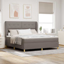 Box spring seng med hovedgærde Gråbrun 200 x 180 cm Stof