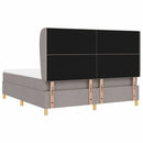 Box spring seng med hovedgærde Gråbrun 200 x 180 cm Stof
