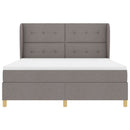Box spring seng med hovedgærde Gråbrun 200 x 180 cm Stof