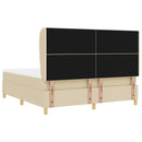 Box spring seng med hovedgærde Creme 200 x 180 cm Stof