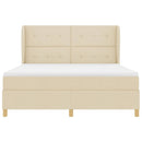 Box spring seng med hovedgærde Creme 200 x 180 cm Stof