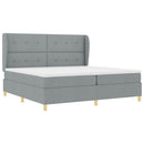 Box spring seng med hovedgærde Lysegrå 200 x 200 cm Stof