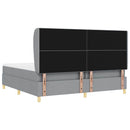 Box spring seng med hovedgærde Lysegrå 200 x 200 cm Stof