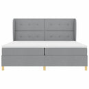 Box spring seng med hovedgærde Lysegrå 200 x 200 cm Stof