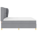 Box spring seng med hovedgærde Lysegrå 200 x 200 cm Stof