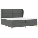 Box spring seng med hovedgærde Mørkegrå 200 x 200 cm Stof