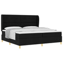 Box spring seng med hovedgærde Sort 200 x 200 cm Stof
