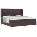 Box spring seng med hovedgærde Mørk Brun 200 x 200 cm Stof