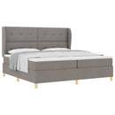 Box spring seng med hovedgærde Gråbrun 200 x 200 cm Stof