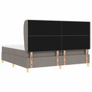 Box spring seng med hovedgærde Gråbrun 200 x 200 cm Stof