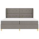 Box spring seng med hovedgærde Gråbrun 200 x 200 cm Stof