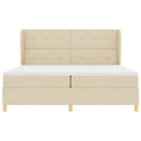 Box spring seng med hovedgærde Creme 200 x 200 cm Stof