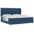 Box spring seng med hovedgærde Blå 200 x 200 cm Stof