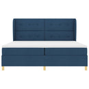 Box spring seng med hovedgærde Blå 200 x 200 cm Stof
