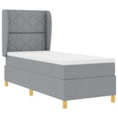 Box spring seng med hovedgærde Lysegrå 200 x 80 cm Stof
