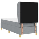 Box spring seng med hovedgærde Lysegrå 200 x 80 cm Stof