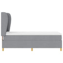 Box spring seng med hovedgærde Lysegrå 200 x 80 cm Stof