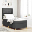 Box spring seng med hovedgærde Mørkegrå 200 x 80 cm Stof