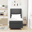 Box spring seng med hovedgærde Mørkegrå 200 x 80 cm Stof