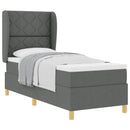 Box spring seng med hovedgærde Mørkegrå 200 x 80 cm Stof