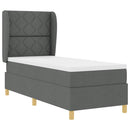 Box spring seng med hovedgærde Mørkegrå 200 x 80 cm Stof