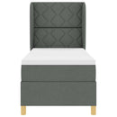 Box spring seng med hovedgærde Mørkegrå 200 x 80 cm Stof
