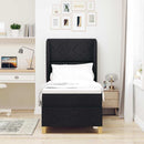 Box spring seng med hovedgærde Sort 200 x 80 cm Stof