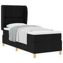 Box spring seng med hovedgærde Sort 200 x 80 cm Stof