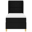 Box spring seng med hovedgærde Sort 200 x 80 cm Stof