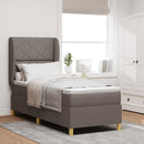 Box spring seng med hovedgærde Gråbrun 200 x 80 cm Stof