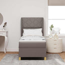 Box spring seng med hovedgærde Gråbrun 200 x 80 cm Stof