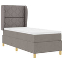 Box spring seng med hovedgærde Gråbrun 200 x 80 cm Stof