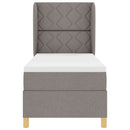 Box spring seng med hovedgærde Gråbrun 200 x 80 cm Stof